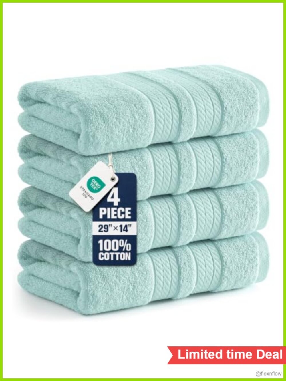 4 Pack 100% Cotton Hand Towels 14x29 Absorbent Quick Dry
